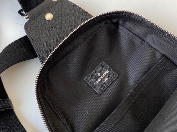 LV Avenue Sling Bag Taiga Black For Men M30443
