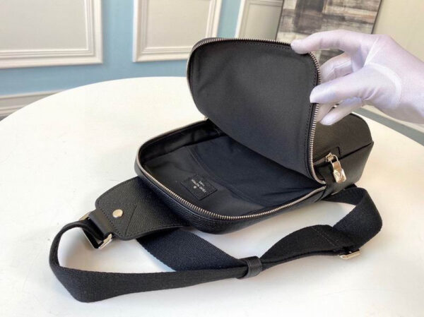 LV Avenue Sling Bag Taiga Black For Men M30443