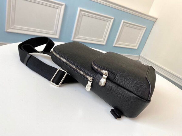 LV Avenue Sling Bag Taiga Black For Men M30443