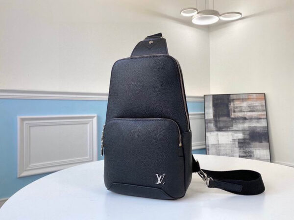 LV Avenue Sling Bag Taiga Black For Men M30443