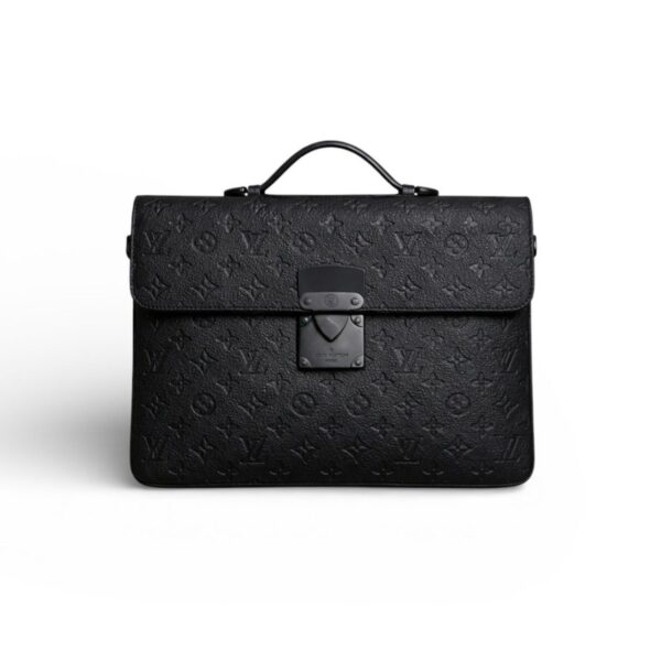 LV S-Lock Briefcase Taurillon Monogram Black For Men M20835