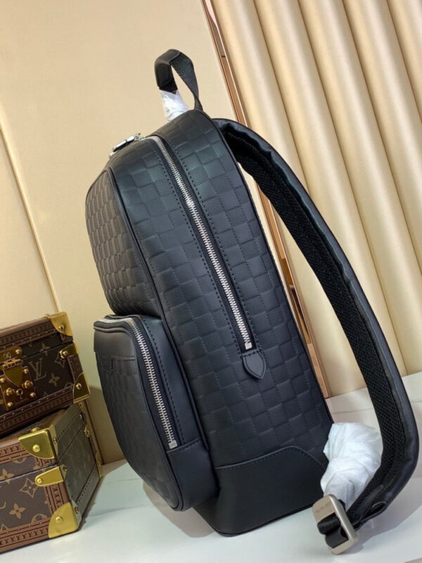 LV Campus Backpack Damier Infini Onyx Silver For Men N40306