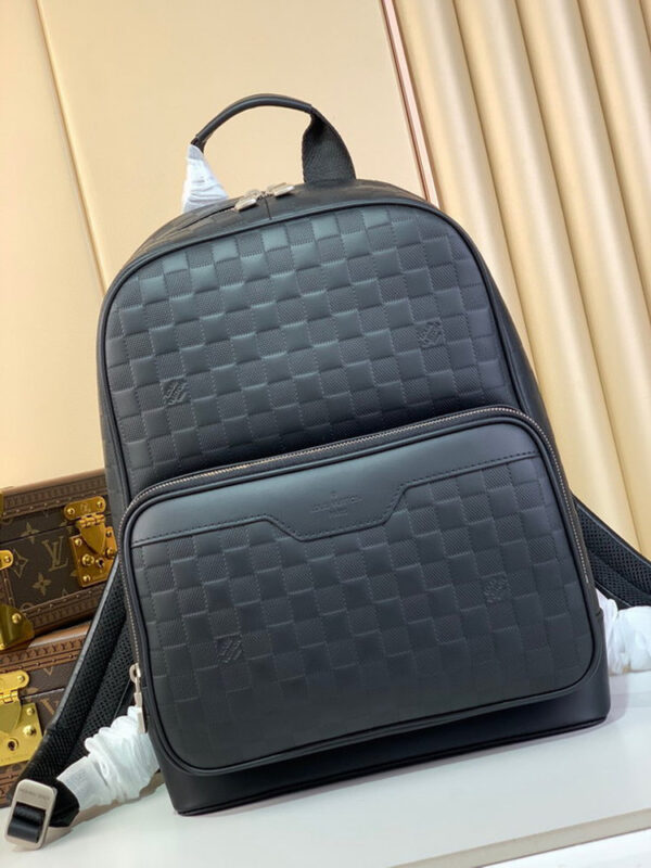 LV Campus Backpack Damier Infini Onyx Silver For Men N40306