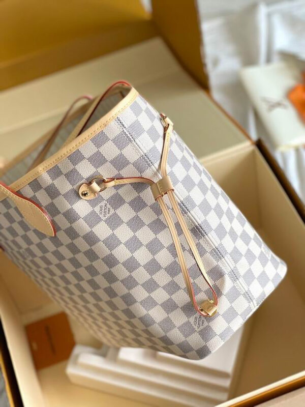 LV Neverfull MM Tote Bag Damier Azur Canvas for Women N41361