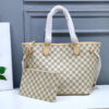 LV Neverfull MM Tote Bag Damier Azur Canvas Rose Ballerine Pink For Women N41605