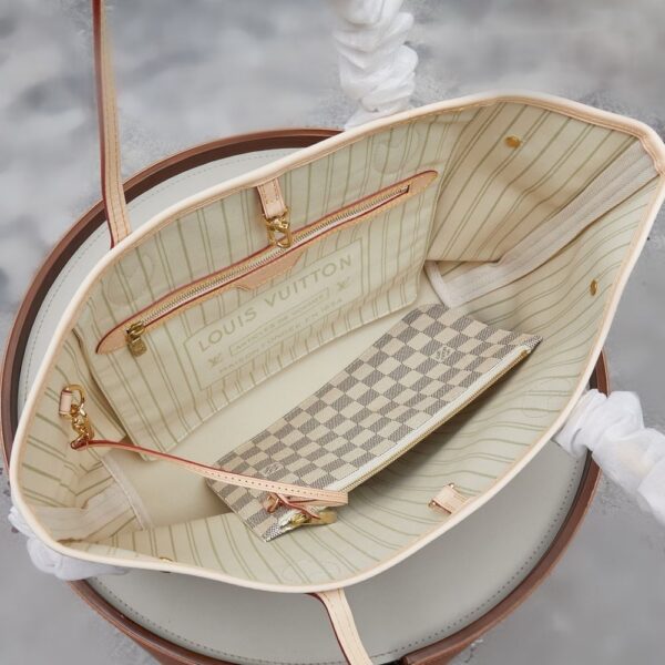 LV Neverfull GM Tote Bag Damier Azur Canvas Beige For Women N41360
