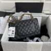 CN Classic Handbag Gold Toned Hardware Black For Women A01112