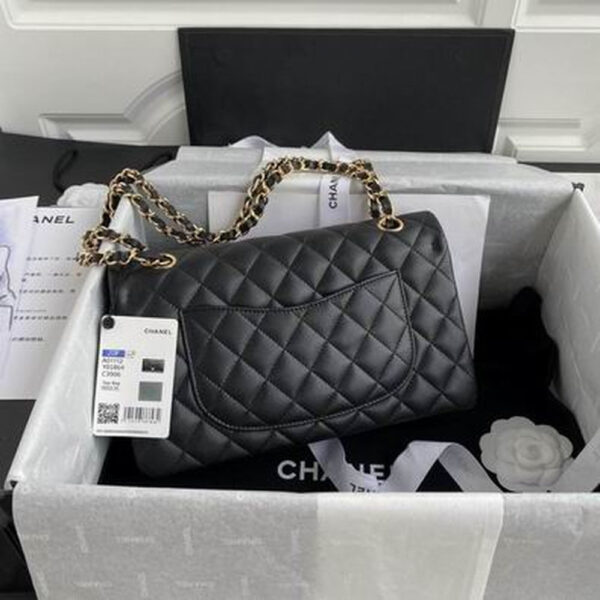 CN Classic Handbag Gold Toned Hardware Black For Women A01112