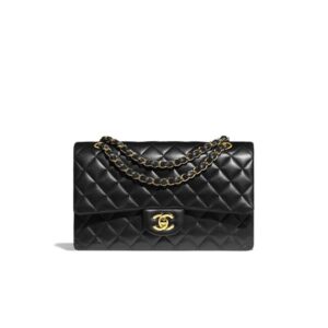 CN Classic Handbag Gold Toned Hardware Black For Women A01112