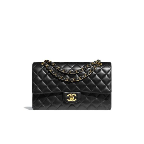 CN Classic Handbag Gold Toned Hardware Black For Women A01112