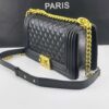 CN Boy Handbag Gold Toned Hardware Black For Women A67086