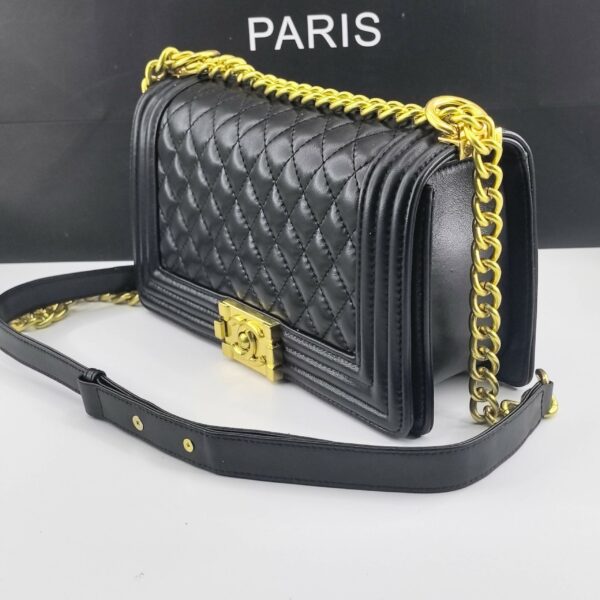 CN Boy Handbag Gold Toned Hardware Black For Women A67086