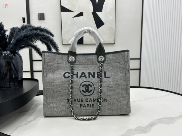 CN Deauville Tote Canvas Bag Light Grey For Women A66941