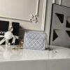 CN Classic Flap With Charm Chain With CC Details On Strap Bag Gold Hardware Grey