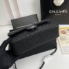 CN Chevron Classic Handbag Silver Hardware Black For Women