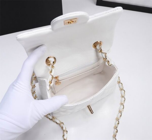 CN Classic Mini Flap Bag Golden Hardware White For Women