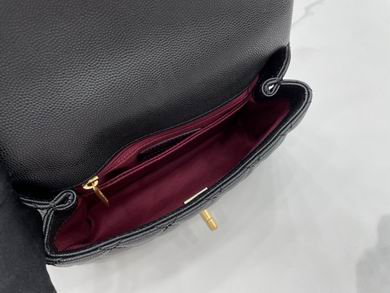 CN Medium Flap Coco Bag With Top Handle Black For Women A92990