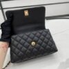 CN Medium Flap Coco Bag With Top Handle Black For Women A92990