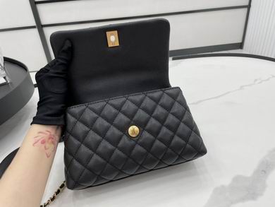 CN Medium Flap Coco Bag With Top Handle Black For Women A92990
