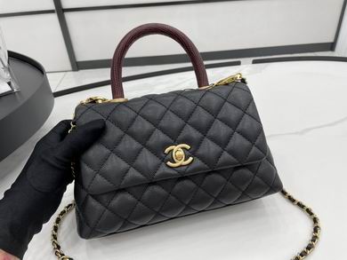 CN Medium Flap Coco Bag With Top Handle Black For Women A92990