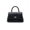 CN Medium Flap Coco Bag With Top Handle Black For Women A92990
