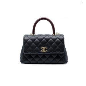 CN Medium Flap Coco Bag With Top Handle Black For Women A92990