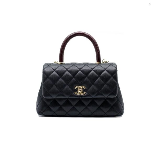 CN Medium Flap Coco Bag With Top Handle Black For Women A92990