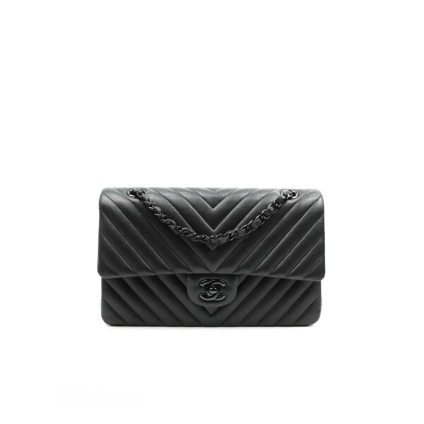 CN Chevron Classic Handbag Black Hardware Black For Women CN Chevron Classic Handbag Black Hardware Black For Women