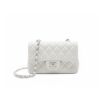 CN Small Classic Handbag Silver Hardware White For Women A01113 CN Small Classic Handbag Silver Hardware White For Women A01113