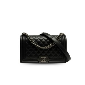 CN Boy Handbag Silver Hardware Black For Women A67086