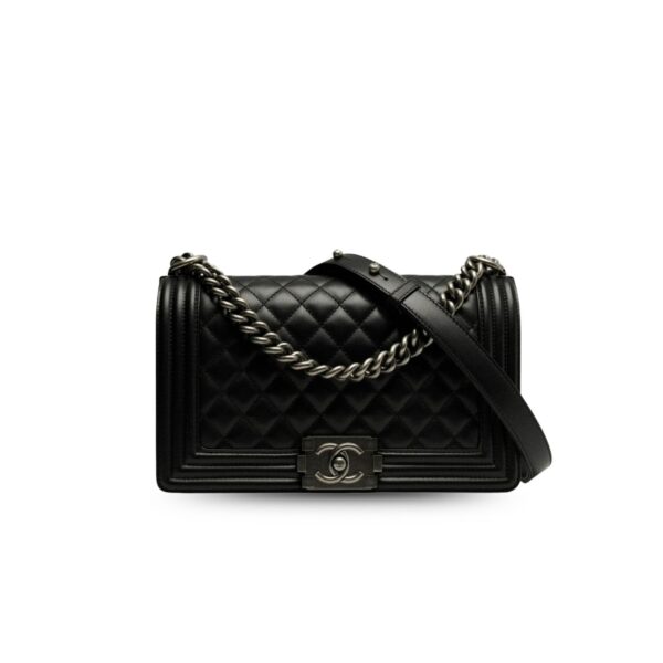 CN Boy Handbag Silver Hardware Black For Women A67086 CN Boy Handbag Silver Hardware Black For Women A67086