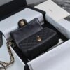 CN Classic Flap Bag Gold Toned Hardware Black For Women A01116