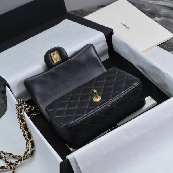 CN Classic Flap Bag Gold Toned Hardware Black For Women A01116