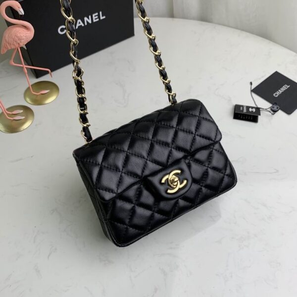 CN Classic Mini Flap Bag Gold Toned Hardware Black For Women