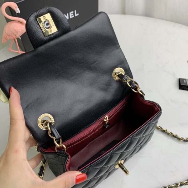 CN Classic Mini Flap Bag Gold Toned Hardware Black For Women