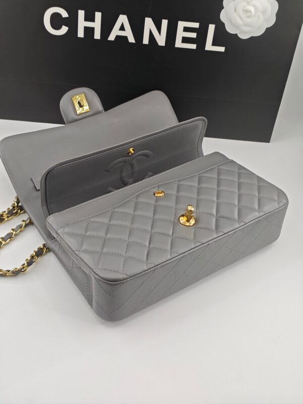 CN Classic Handbag Grey Gold Hardware For Women A01112