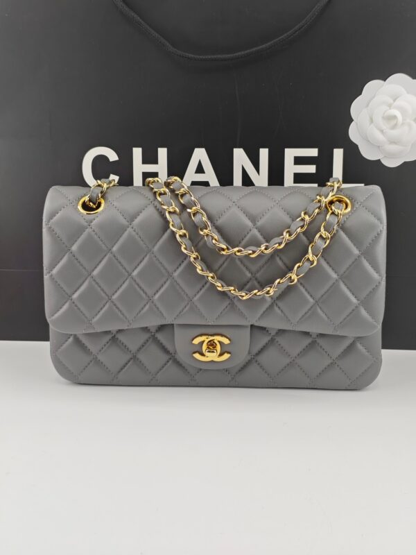 CN Classic Handbag Grey Gold Hardware For Women A01112