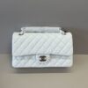 CN Classic Medium Flapbag Silver Hardware White A01112