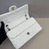 CN Classic Medium Flapbag Silver Hardware White A01112