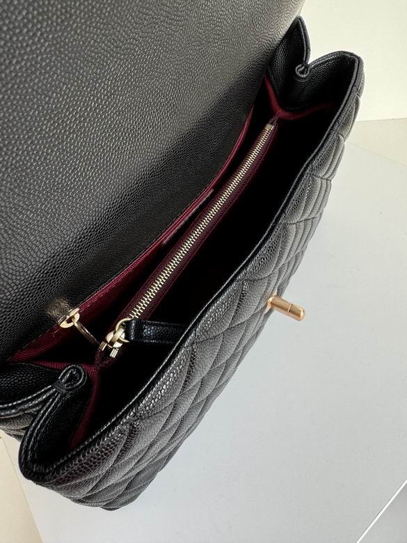 CN Medium Flap Coco Bag With Top Handle Black For Women A92991