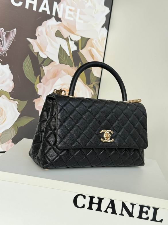 CN Medium Flap Coco Bag With Top Handle Black For Women A92991