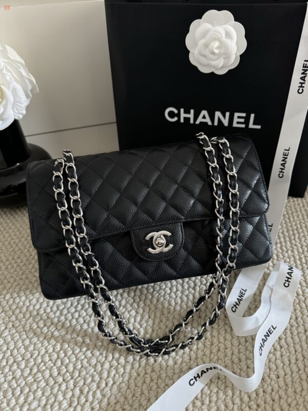 CN Classic Handbag with Silver Hardware in Black for Women A01112