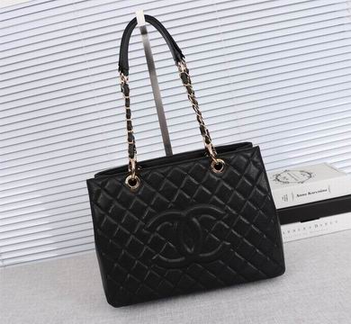 CN Classic Tote Bag Gold Toned Hardware Black For Women