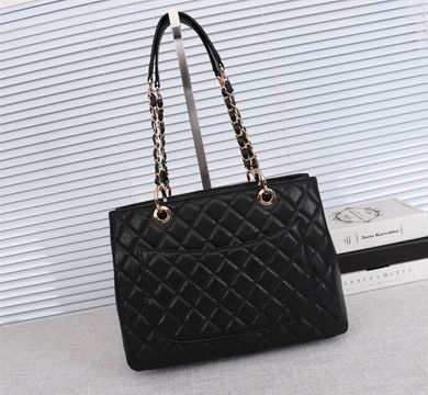 CN Classic Tote Bag Gold Toned Hardware Black For Women