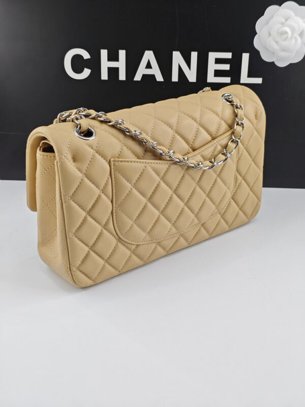 CN Classic Handbag Silver Hardware Beige For Women A01112