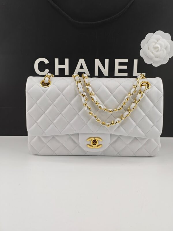 CN Classic Handbag Gold Toned Hardware White For Women A01112