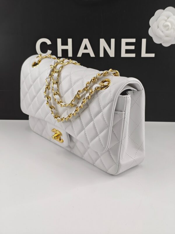 CN Classic Handbag Gold Toned Hardware White For Women A01112