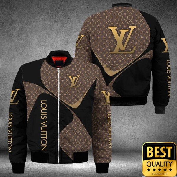 Luxury Louis Vuitton Black And Brown Monogram Vertical Brand Name 3D Shirt 134