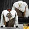 Luxury Louis Vuitton White And Brown With Hand Holding Brand Logo And Name 3D Shirt 175