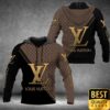Luxury Louis Vuitton Half Black Half Brown Yellow Diagonal Lines 3D Shirt 164